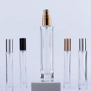 100 10ML 15ML Hordozható Perfumaria Újratölthető Világos, Vastag Üveg Spray-Vel Üres Kozmetikai Konténerek Porlasztó Üvegek