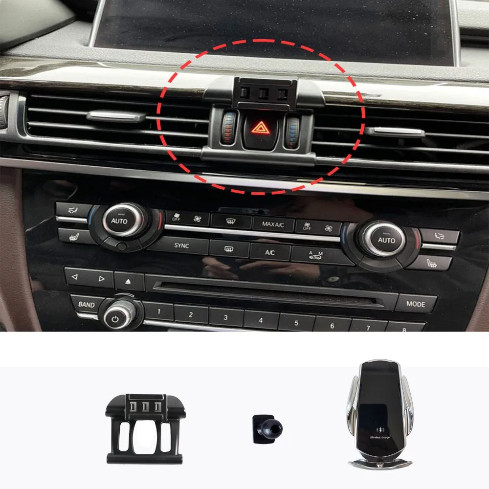 Autós Telefon tartó BMW X5 F15 2014-2018 X6 F16 2015-2019 Vezeték nélküli Töltő Mágneses USB Infravörös Gyors Töltés