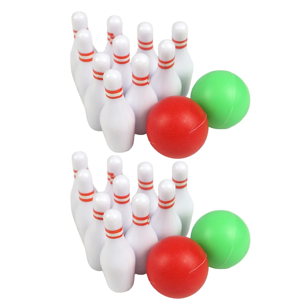 2 db Kis Bowling Játék Ház Tartozékok Gyakorlati Dekoráció Modell
