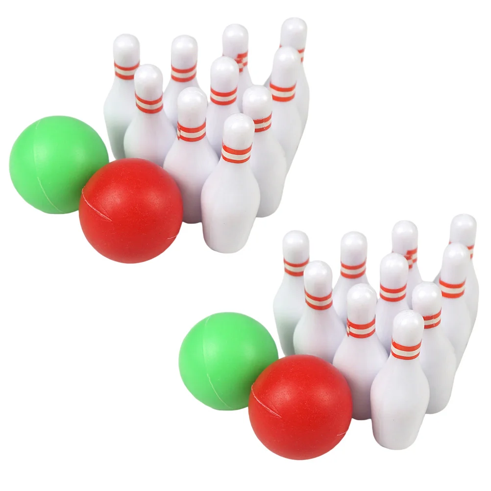 2 db Kis Bowling Játék Ház Tartozékok Gyakorlati Dekoráció Modell