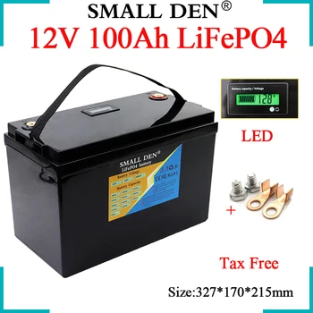 12V 100Ah Lifepo4 Akkumulátor LCD Kijelző 1200W teljesítményű BMS A 12,8 V Elektromos Hajó, LAKÓKOCSI UPS Autó, motor, Inverter Solar tároló