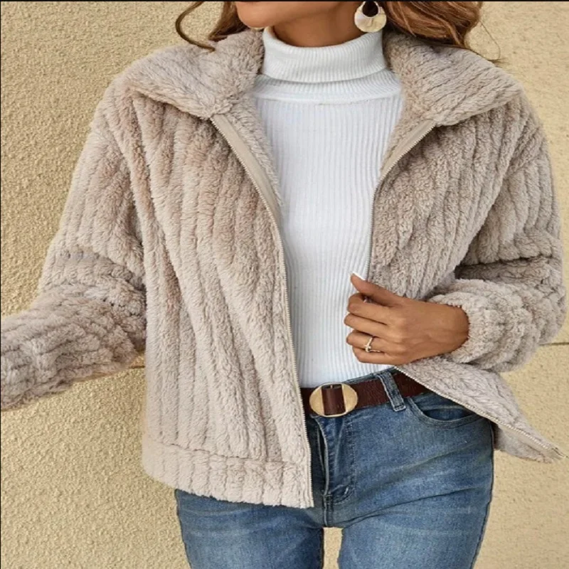 női Kardigán kabát 2023 Őszi téli alkalmi divat meleg, Vastag, Szilárd színű kabát, női hosszú ujjú, kényelmes, cipzáras clo