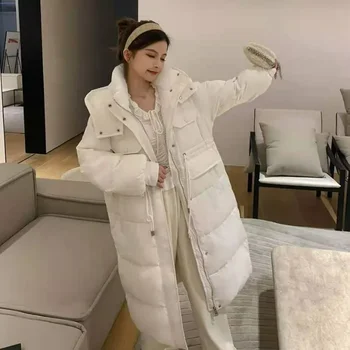 2023 Új Női Kabát Téli Kabát A Női Közepes Hosszúságú Verzió Zubbonyok Laza Vastag Meleg Outwear Kapucnis Szabadidő Kabát