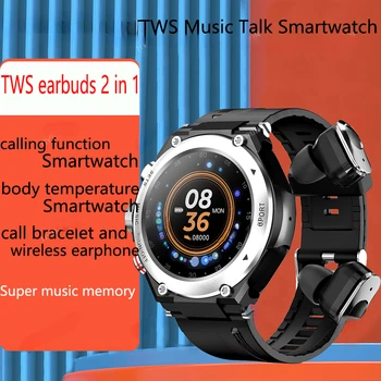 2024 Új TWS Zenével Smartwatch Fülhallgató 2 Az 1-ben a Férfiak az Okos Órák Fülhallgató, 10 Óra Erős hanghatások, Zene Szerető
