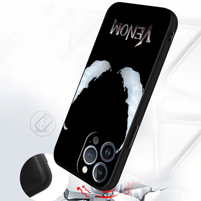 Telefon tok IPhone 15 14Plus SE 2020-ra 13 12Mini 11 Pro X XS XR Max 7 8 Fekete Szilikon Borító Érdekesség Halálos Őrző Méreg Folyadék