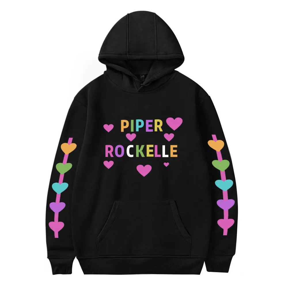 Piper Rockelle Merch Vicces Kapucnis Felső, Uniszex Hip-Hop Grafikus Melegítőfelső Poleron Hombre Streetwear Kapucnis Harajuku Melegítőben