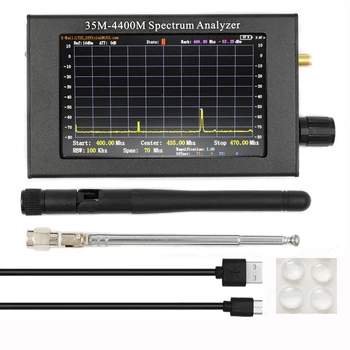 35M-4400Mhz spektrumelemző 4.3 Inch LCD Képernyőn Professzionális Kézi spektrumelemző Mérési Interphone-Jel Tartós