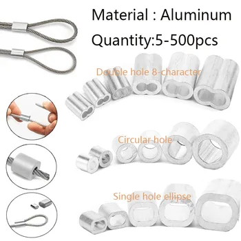 5-500pcs drótkötél Fix Alumínium Hüvely, Préselt Ovális Alumínium Klip Csatlakozó Zár Kör 1/1.2/1.5/2/2.5~12mm Al Rögzített Csatok