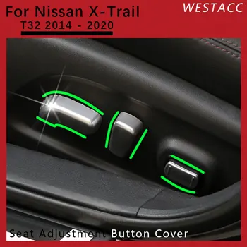 5db ABS autósülés Beállító Gomb Matrica Dekoráció Borító Matrica Trim Nissan X-Trail 2014 - 2020 Belső Kiegészítők