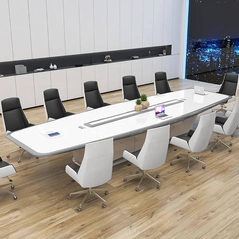 Irodai bútorok fehér festék konferencia asztal egyszerű, modern irodai nagy szalag táblázat tárgyalási táblázat
