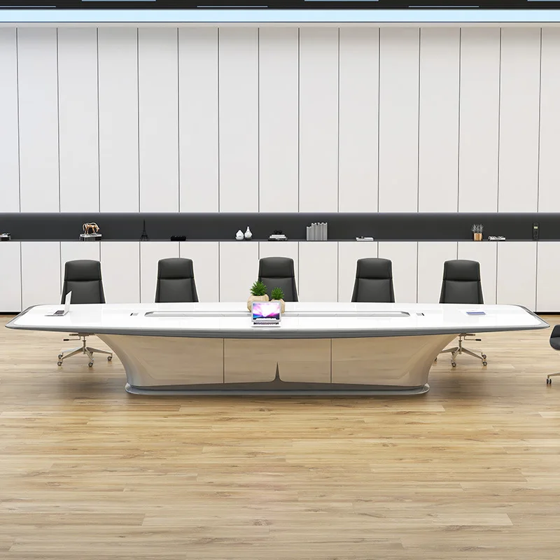 Irodai bútorok fehér festék konferencia asztal egyszerű, modern irodai nagy szalag táblázat tárgyalási táblázat