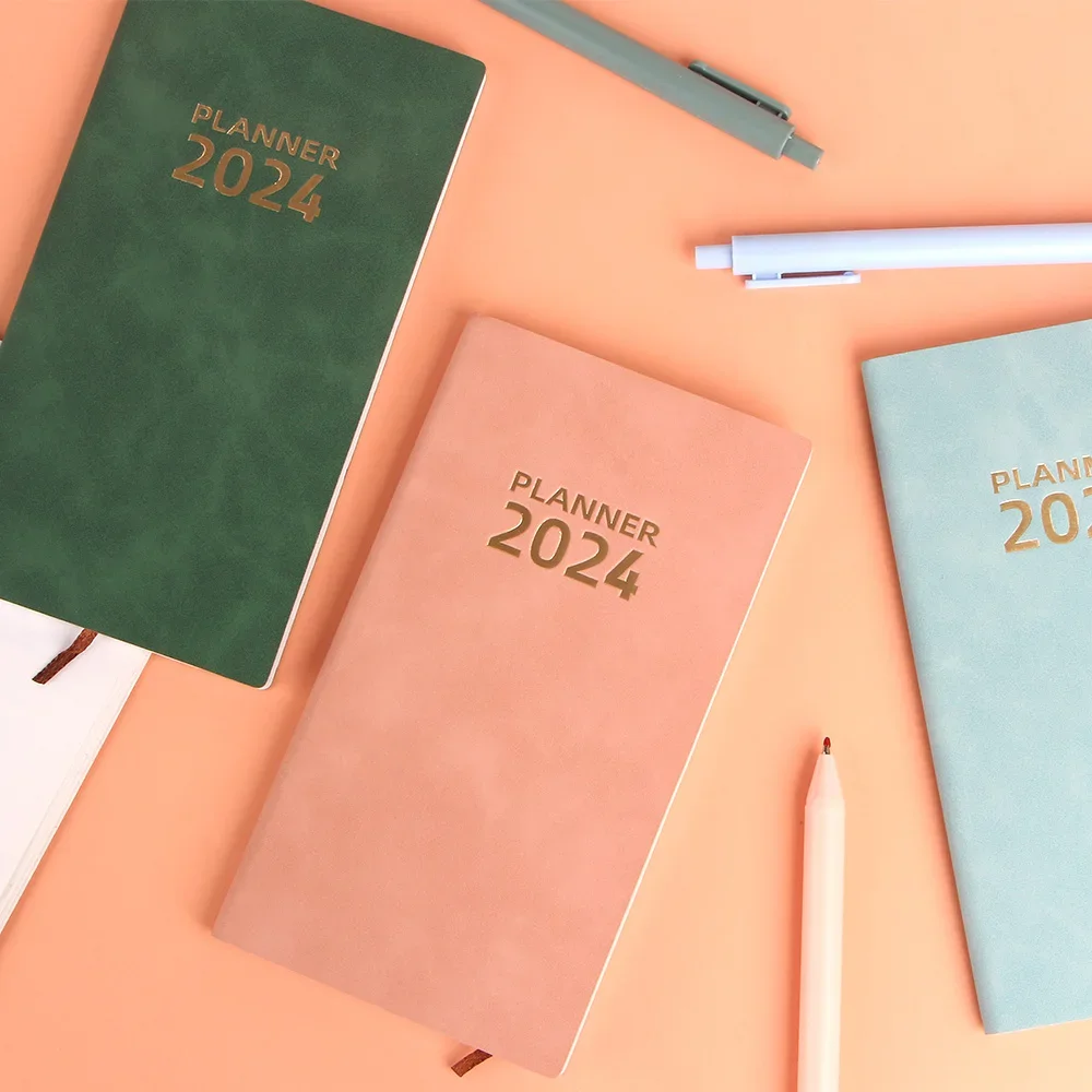 2024 A6 Notebook Jegyzettömb Napi, Heti Tervező Napirend Notebookok Zselés Toll Írószer Irodai Iskolai felszerelés