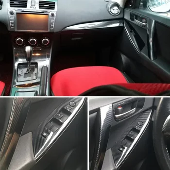 A Mazda 3 2010-2015 közötti belső Központi vezérlőpanel a Kilincs 3D 5D Szénszálas Stickes Matricák Autó Stílus Accessorie