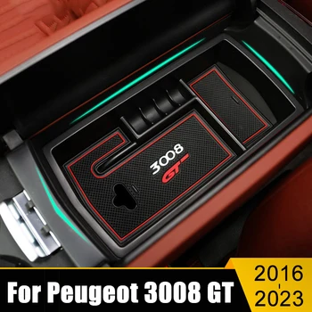 ABS Autó középkonzol Szervező Tálca Esetben Kartámasz Tároló Doboz A Peugeot 3008 5008 GT 2016 2017 2018 2019 2020 2021 2022 2023