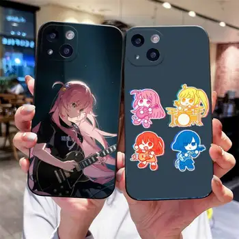Anime Bocchi A Rock Telefon tok iPhone 14,13,12 Mini 11 Pro XR,X,X,MAX 6,7,8 Plus Szilikon Borító Puha, fekete