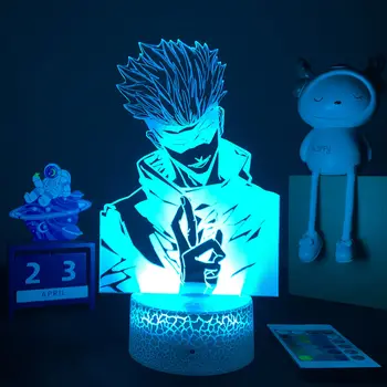 Anime Jujutsu Kaisen Ábra 3D-s LED Lámpa Rajzfilm Gojomra Satoru RGB Night Lights Hálószoba Asztal Dekoráció Születésnapi Ajándékok Barátok