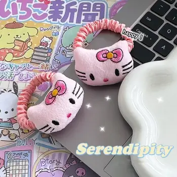 Aranyos Sanrio Haj Gyűrűs Hello Kitty Rajzfilm Aranyos Édes Rózsaszín Hajtű De A Klip Gumi Fejfedő Téli Lány A Karácsonyt