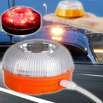 Autó vészvilágítás V16 LED Lámpa Villogó Fény Közúti Baleset Lámpa Cserélhető Akkumulátor, Vízálló Figyelmeztető Lámpa Javítás Fény