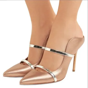 DIZHUANG cipő Divat női magas sarkú cipő. 11 cm sarok magasság Nyitott sarkú női cipő Hegyes toe pumpsFour Évszakok Cipő