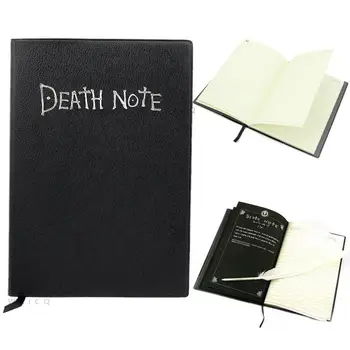 Diák Naplója Anime Death Note Notebook Meghatározott Bőr Napló Nyaklánc Toll Toll Journal Death Note Pad Teljes készlet