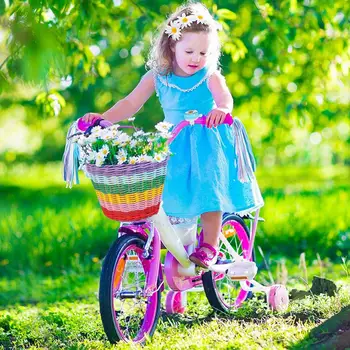 Egyszerű Telepítés Kerékpár Kosár Kézzel szőtt Kerékpár Kosár Kapacitás Világos Színű Egyszerű Telepítés Kisgyermek Kis Triciklit a Könnyű