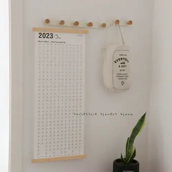 Fa keretben haza falra szerelhető éves naptár tervezés formában lap ütés fali naptár 2023ins stílusú plakát havi naptár
