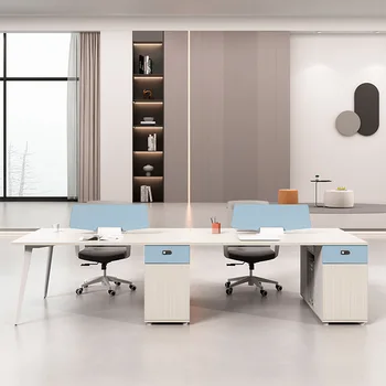 Irodai bútorok személyzet asztal egyszerű, modern, négy fős személyzet asztal két személy, számítógép asztal, szék