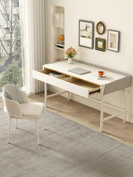 Krém stílusú rock tábla asztal, modern, egyszerű irodai számítógép asztali, diák kislány