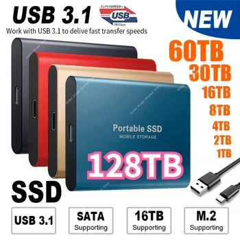 Külső Merevlemez, 2 tb-os Hordozható SSD 1 tb-os USB 3.1/C-Típusú ssd Merevlemez-Nagy Sebességű Tároló Eszköz Laptop/Asztali/Mac