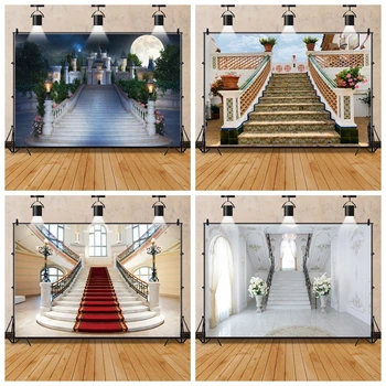Luxus Palota Vörös Szőnyegen Lépcső Háttér Arany Kastély Csillár Lépcső Szerető, Esküvő, Portré Fotózás Háttér
