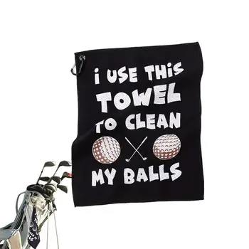 Mikroszálas Golf Törölköző Vicces Mens Golf Törölköző, Karabiner Waffle Minta Puha, Nedvszívó Fekete Golf Tisztítás Rongyot, Golf