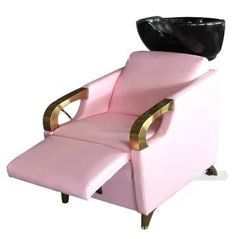 mosás rózsaszín arany szalon régi nóta egységek sampon széket, majd tálba szék fodrász bútorok rózsaszín