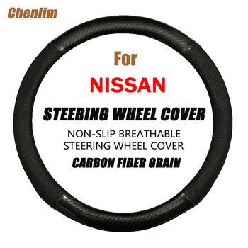 Nissan Rúgások Szénszálas Autó Kormánykerék-Fedezze 38CM csúszásgátló kopásálló Izzadság Elnyelő Divat Sport