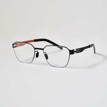 Német Screwless Szemüveg Keretek Férfiak Optikai Receptet Olvasni Szemüveg Nők 2023 Trend Retro Tér Szemüvegkeret Alufelni