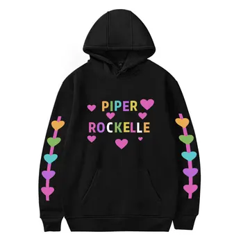 Piper Rockelle Merch Vicces Kapucnis Felső, Uniszex Hip-Hop Grafikus Melegítőfelső Poleron Hombre Streetwear Kapucnis Harajuku Melegítőben