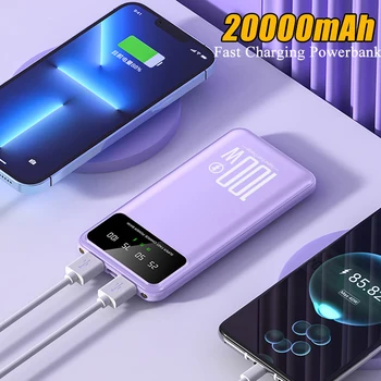Power Bank 20000mAh Hordozható Gyors Feltöltése Külső Akkumulátor Powerbank Töltő LED-es iPhone 12 Pro Xiaomi Poverbank
