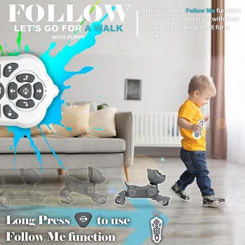 Robot Kutya Játék Gyerekeknek, Hang & 2,4 Ghz-Es Távirányító Robot Pet Interaktív Kapcsolatot Érzékelők, Robot Kiskutya