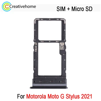 SIM-Kártya Tálca + Micro SD Kártya Tálcát Motorola Moto G Stylus 2021 SIM-Kártya-tartó Adapter alkatrész