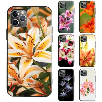 Színes Virág Lily TPU tok iPhone 13 11 14 12 Pro Max mini XR X XS Max 6 7 8 Plusz SE 2020 Fedezze Érdekesség