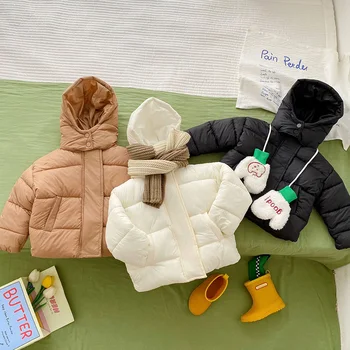 Téli Gyerekek Zubbonyok Meleg Fiúk Sűrűsödik Kabát Szőrme Bélés Lány Kapucnis Zubbonyok
