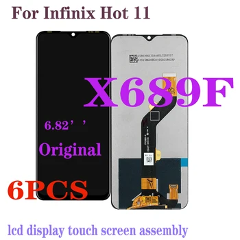 ÚJ 6 DB 6.82 hüvelykes Infinix Forró 11 X689F LCD Kijelző Érintőképernyős Panel Digitalizáló Szerelvény Csere Hot11 X689F LCD Alkatrészek