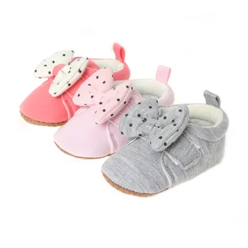 Őszi-téli új csúszásmentes bébi cipő Divat íj női kényelmes kisgyermek cipő, Bébi cipő
